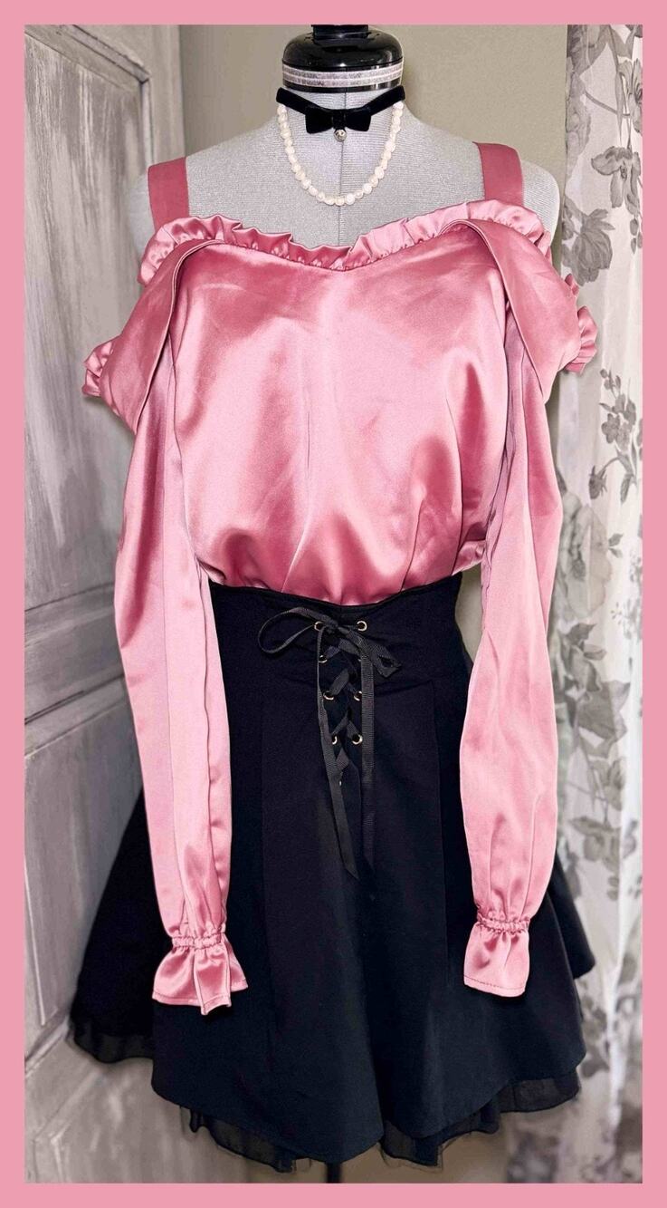 Secret Honey Lace-up Bow Skirt EatMe Off Shoulder Blouse Jirai Kei Gyaru Japan